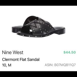 Nine West brand leather slide sandals, women’s size 10